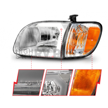 ANZO USA TOYOTA TUNDRA LED CRYSTAL PLANK STYLE HEADLIGHTS CHROME W/ CORNER LIGHTS 2PCS - 111580-5