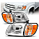 ANZO USA TOYOTA TUNDRA LED CRYSTAL PLANK STYLE HEADLIGHTS CHROME W/ CORNER LIGHTS 2PCS - 111580