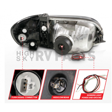 ANZO USA TOYOTA TUNDRA LED CRYSTAL PLANK STYLE HEADLIGHTS CHROME W/ CORNER LIGHTS 2PCS - 111580-4