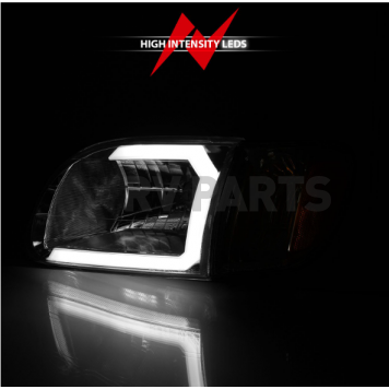 ANZO USA TOYOTA TUNDRA LED CRYSTAL PLANK STYLE HEADLIGHTS CHROME W/ CORNER LIGHTS 2PCS - 111580-2