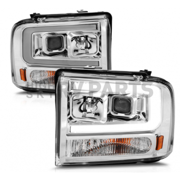 ANZO USA FORD F-250/350/450/550 SUPER DUTY 05-07/EXCURSION 05 PROJECTOR PLANK STYLE HEADLIGHTS CHROME- 111552