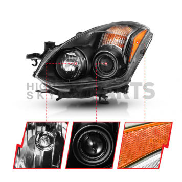 ANZO USA NISSAN ALTIMA 10-13 2DR/COUPE HEADLIGHTS BLACK (FOR HALOGEN MODELS ONLY) - 121548-1