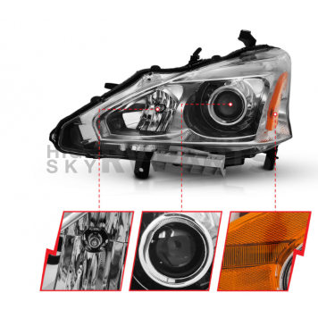 ANZO USA NISSAN ALTIMA 13-15 4DR PROJECTOR HEADLIGHTS CHROME- 121550-3
