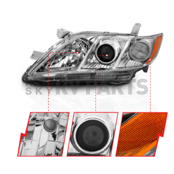 ANZO USA TOYOTA CAMRY 07-09 PROJECTOR HEADLIGHTS CHROME (OE TYPE REPLACEMENT) - 121551-3