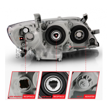 ANZO USA TOYOTA CAMRY 07-09 PROJECTOR HEADLIGHTS CHROME (OE TYPE REPLACEMENT) - 121551-1