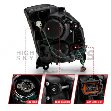 ANZO USA INFINITI G35 2DR 03-07 PROJECTOR HEADLIGHT PLANK STYLE BLACK (FOR HID, HID KIT NOT INCLUDED) - 121557-3