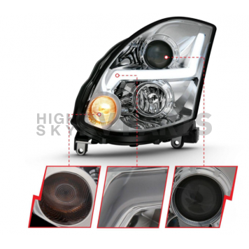ANZO USA INFINITI G35 2DR 03-07 PROJECTOR HEADLIGHT PLANK STYLE CHROME - 121558-5