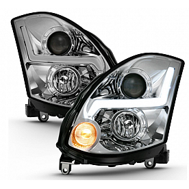 ANZO USA INFINITI G35 2DR 03-07 PROJECTOR HEADLIGHT PLANK STYLE CHROME - 121558