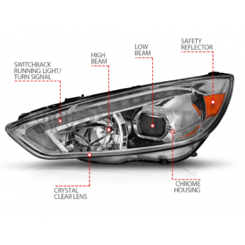 ANZO USA Projector Headlight Set - 121565-3