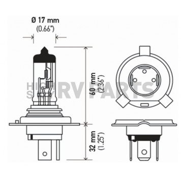 Hella Headlight Bulb Single - H4P50-2
