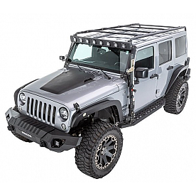 Go Rhino Overland Roof Rack Steel Black With Windshield Light Frame - 59948300T