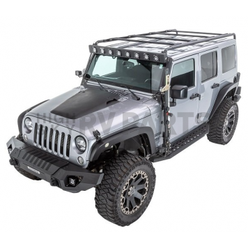 Go Rhino Overland Roof Rack Steel Black With Windshield Light Frame - 59948300T