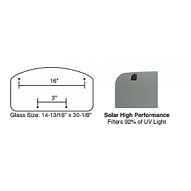 CRL/SFC 17 x 32 NewPort Sunroof High Performance Solar Glass With RL110 Latch RG360HHA