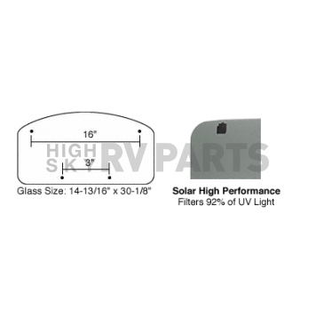 CRL/SFC 17 x 32 NewPort Sunroof High Performance Solar Glass With RL110 Latch RG360HHA