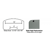 CRL/SFC 14 x 32 NewPort Sunroof Replacement High Performance Solar Glass RG350H