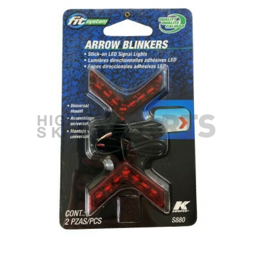 K-Source Exterior Mirror Turn Signal Light Red Arrow Lens LED Bulbs Set Of 2 - S880-1