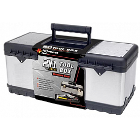 Performance Tool Tool Box - Portable Steel Silver - W54020