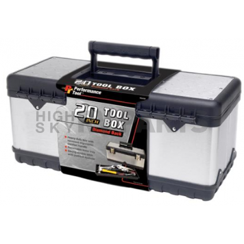 Performance Tool Tool Box - Portable Steel Silver - W54020