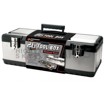 Performance Tool Tool Box - Portable Steel Silver - W54026