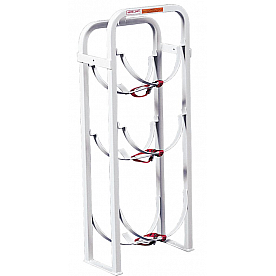 Weather Guard Refrigerant Tank Rack Steel Silver Holds Two 30 Pound Tanks/ One 50 Pound Tank - 9863-3-01