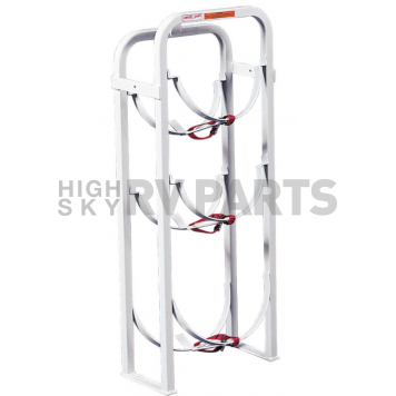 Weather Guard Refrigerant Tank Rack Steel Silver Holds Two 30 Pound Tanks/ One 50 Pound Tank - 9863-3-01