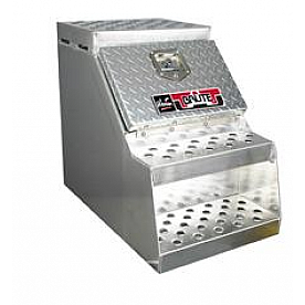 Westin Automotive Tool Box HD Step Box Polished Aluminum - HSB18
