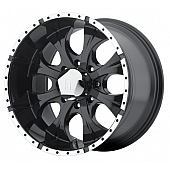 American Racing Wheels Maxx HE791 - 16 x 8 Black Center With Natural Flange - HE7916860300