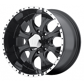 American Racing Wheels Maxx HE791 - 16 x 8 Black Center With Natural Flange - HE7916860300