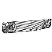 Armordillo USA Horizontal Gt Style Front Grille With Halo Fog Light Chrome - 7148390