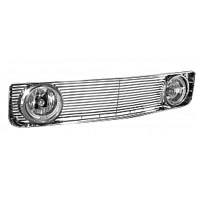 Armordillo USA Horizontal Gt Style Front Grille With Halo Fog Light Chrome - 7148390