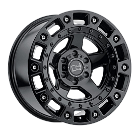 Black Rhino Wheel Cinco - 17 x 9.5 Black With Stainless Bolts - 1795CNC-86140B12