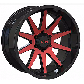 ION Wheels Series 143 - 18 x 9 Black With Red Natural Face - 143-8983BTR