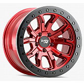 Dirty Life Race Wheels 9303 DT-1 Dual-Tek - 17 x 9  Candy Red With Simulated Beadlock Ring - 9303-7936R38