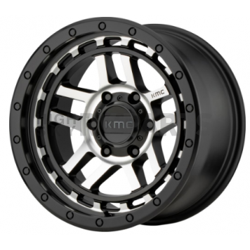 KMC Wheel 17 Inch Diameter - 12 Offset Aluminum Black Single - KM54079068512N