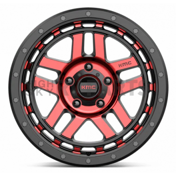 KMC Wheel 18 Diameter 0 Offset Aluminum Black With Natural Red Tinted Face Single