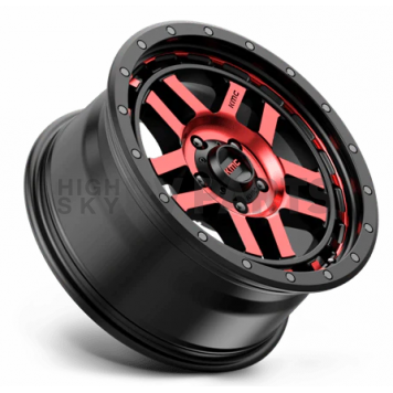 KMC Wheel 18 Diameter 0 Offset Aluminum Black With Natural Red Tinted Face Single-1