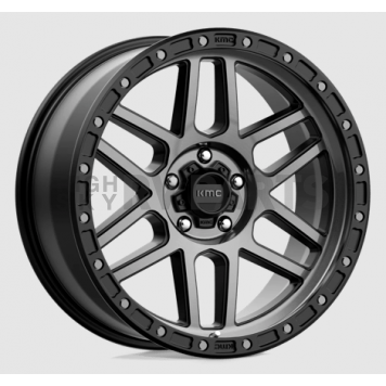 KMC Wheel 20 Diameter 18 Offset Aluminum Black With Gray Tinted Lip Single