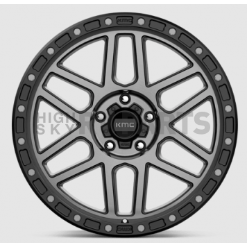 KMC Wheel 20 Diameter 18 Offset Aluminum Black With Gray Tinted Lip Single-2