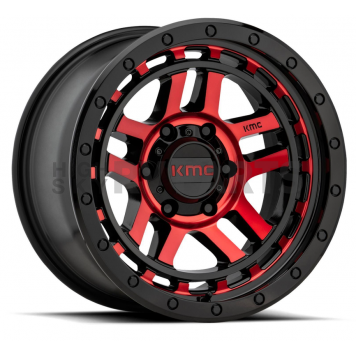 KMC Wheel KM540 Recon 18 x 8.5 Black With Natural Red Tinted Face - KM54088568900-1