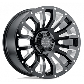 Black Rhino Wheel Pinatubo - 22 x 12 Black With Natural Accents - 2212PNT-46140B12
