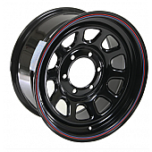Cragar Wheel Black D Window 342 - 16 x 8&nbsp;Black With Red And Blue Stripes - 1627605565B