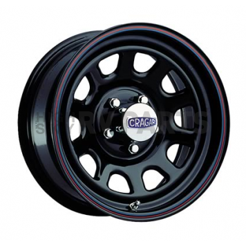 Cragar Wheel Black D Window 342 - 16 x 8 Black With Red And Blue Stripes - 1627605565B-1
