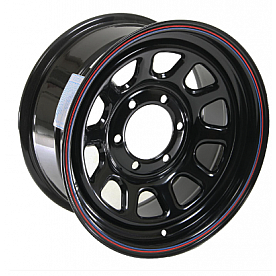 Cragar Wheel Black D Window 342 - 16 x 8&nbsp;Black With Red And Blue Stripes - 1627605565B
