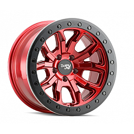 Dirty Life Race Wheels 9303 DT-1 Dual-Tek - 17 x 9 &nbsp;Candy Red With Simulated Beadlock Ring - 9303-7936R12