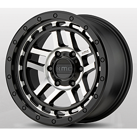 KMC Wheel 18 Diameter 0 Offset Aluminum Black With Natural Face Single