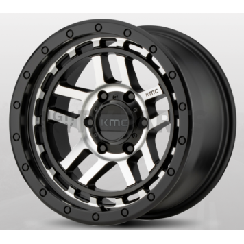 KMC Wheel 18 Diameter 0 Offset Aluminum Black With Natural Face Single