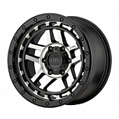 KMC Wheel 18 Diameter 18 Offset Aluminum Black With Natural Face Single