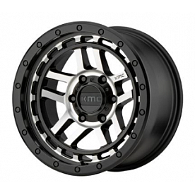 KMC Wheel 18 Diameter 18 Offset Aluminum Black With Natural Face Single