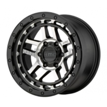 KMC Wheel 18 Diameter 18 Offset Aluminum Black With Natural Face Single