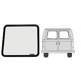 CRL Fixed Window - Left Hand Rear Hinged Door 1992+ Ford Vans 22-15/16 inch x 19-3/8 inch with 1/8 inch Trim Ring